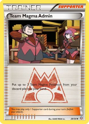 Double Crisis  029/34 Team Magma Admin  - Reverse Holofoil - Uncommon
