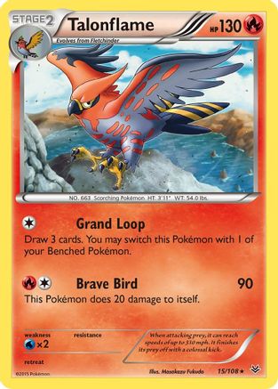 XY  Roaring Skies  015/108 Talonflame  - Rare