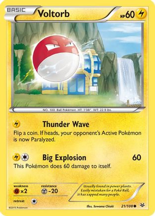 XY  Roaring Skies  021/108 Voltorb  - Common