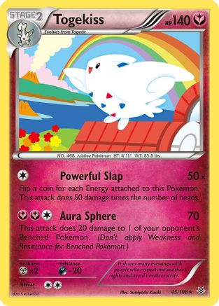 XY  Roaring Skies  045/108 Togekiss (45)  - Reverse Holofoil - Rare