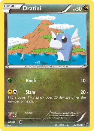 XY  Roaring Skies  049/108 Dratini  - Reverse Holofoil - Common