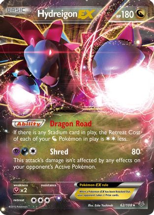 XY  Roaring Skies  062/108 Hydreigon EX  - Holofoil - Ultra Rare