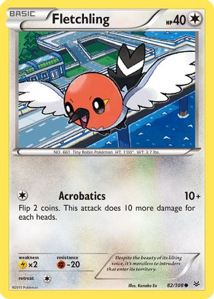 XY  Roaring Skies  082/108 Fletchling  - Common