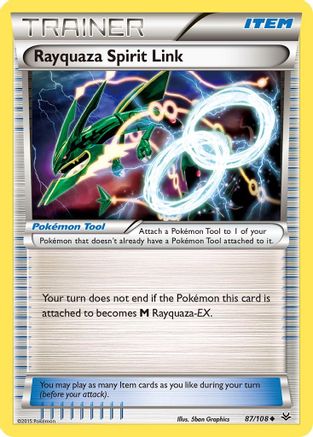 XY  Roaring Skies  087/108 Rayquaza Spirit Link  - Uncommon