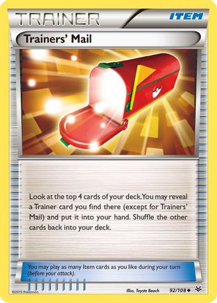 XY  Roaring Skies  092/108 Trainers' Mail  - Uncommon