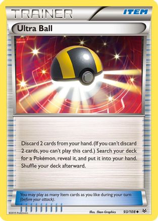 XY  Roaring Skies  093/108 Ultra Ball  - Reverse Holofoil - Uncommon