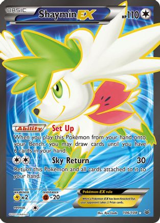 XY  Roaring Skies  106/108 Shaymin EX (106 Full Art)  - Holofoil - Ultra Rare