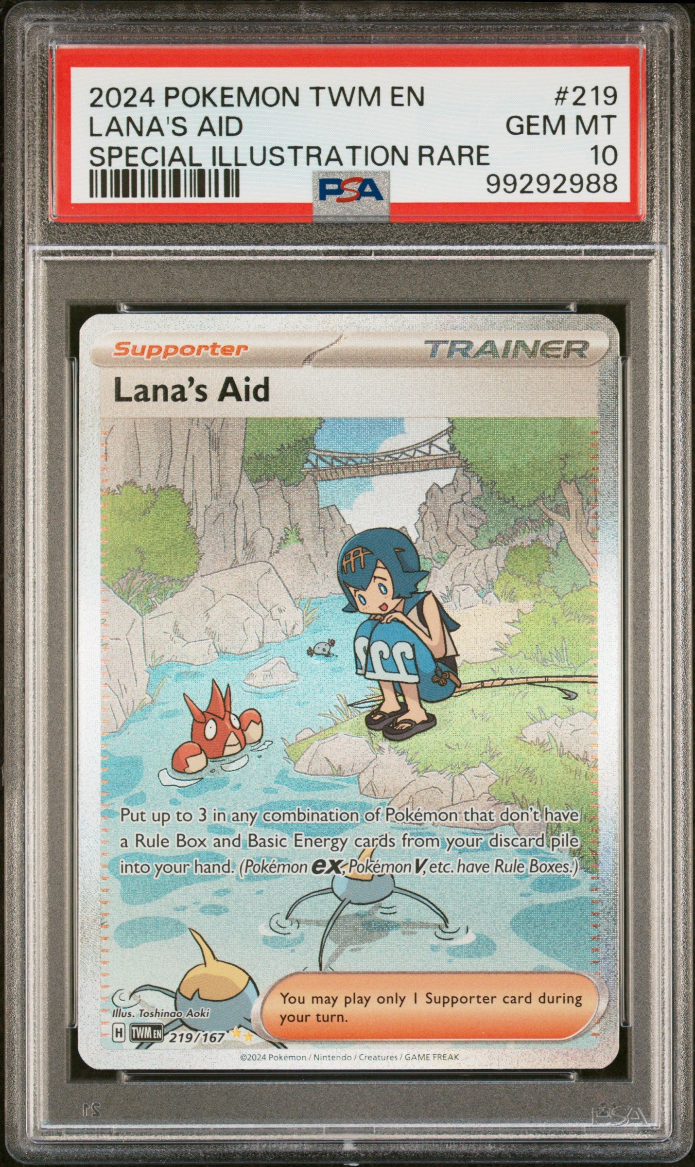 SV06 Twilight Masquerade  219/167 PSA10 #99292988 Lana's Aid  - Holofoil - Special Illustration Rare
