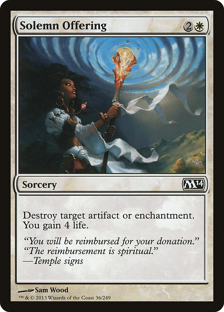 Magic 2014 - (M14-036) - Solemn Offering Foil