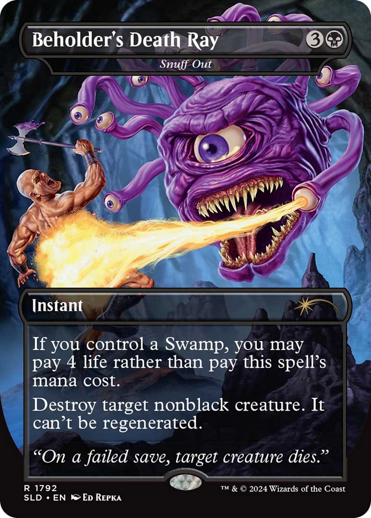 Secret Lair Drop / Beholder's Death Ray - (SLD-1792) - Beholder's Death Ray - Snuff Out (Borderless)