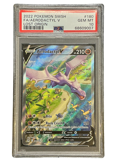 SWSH11 Lost Origin  180/196 PSA10 #68609007 Aerodactyl V (Alternate Full Art)  - Holofoil - Ultra Rare