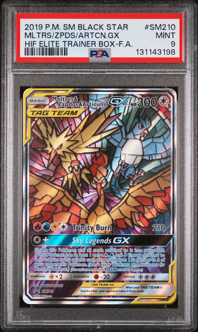 SM Promos  SM210 PSA9 #131143198 Moltres & Zapdos & Articuno GX  - Holofoil - Promo