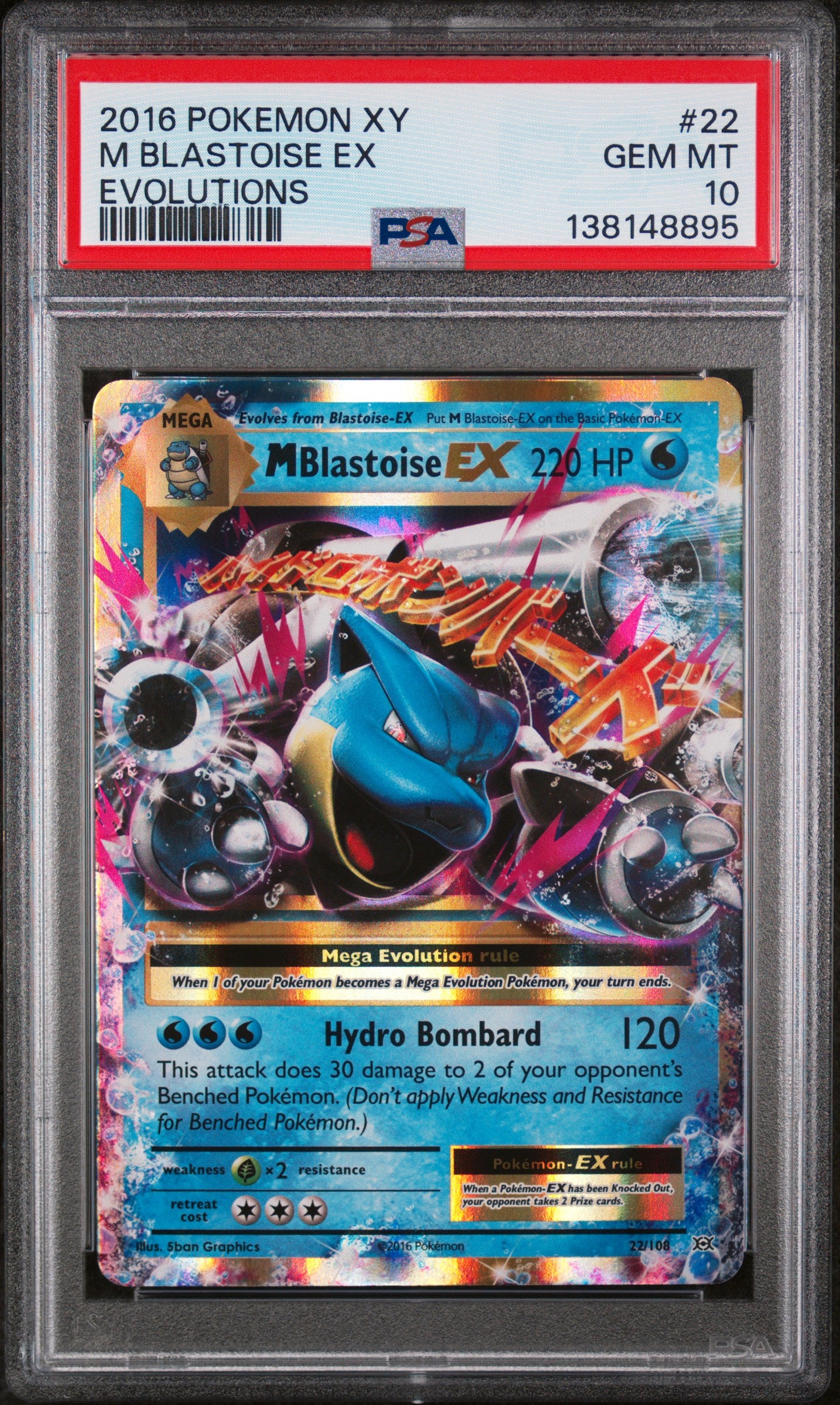 XY  Evolutions  022/108 PSA10 #138148895 M Blastoise EX  - Holofoil - Ultra Rare