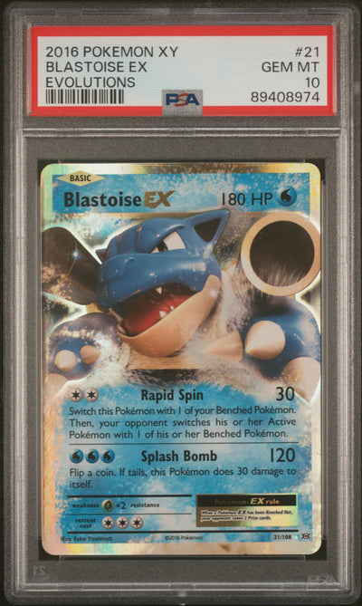 XY  Evolutions  021/108 PSA10 #89408974 Blastoise EX  - Holofoil - Ultra Rare