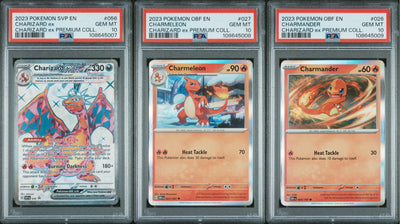 BUNDLE SV Scarlet & Violet Promo Cards  056 PSA10 #108645007 Charizard ex  - Holofoil - Promo +  027 PSA10 #108645008 Charmeleon  - Holofoil - Promo +  026 PSA10 #108645009 Charmander  - Holofoil - Promo