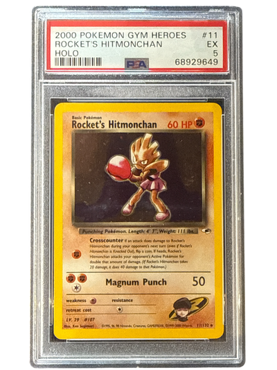 Gym Heroes  011/132 PSA5 #68929649 Rocket's Hitmonchan  - Unlimited Holofoil - Holo Rare