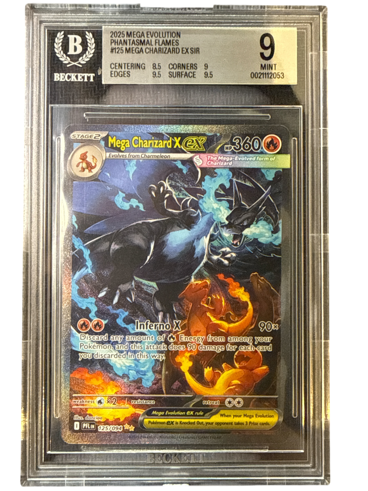ME02 Phantasmal Flames  125/094 BGS9 #0021112053 Mega Charizard X ex  - Holofoil - Special Illustration Rare
