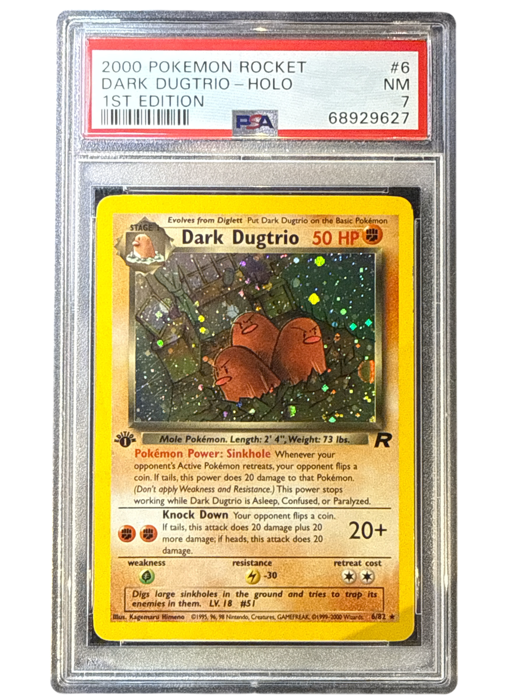 Team Rocket  006/82 PSA7 #68929627 Dark Dugtrio (6)  - 1st Edition Holofoil - Holo Rare