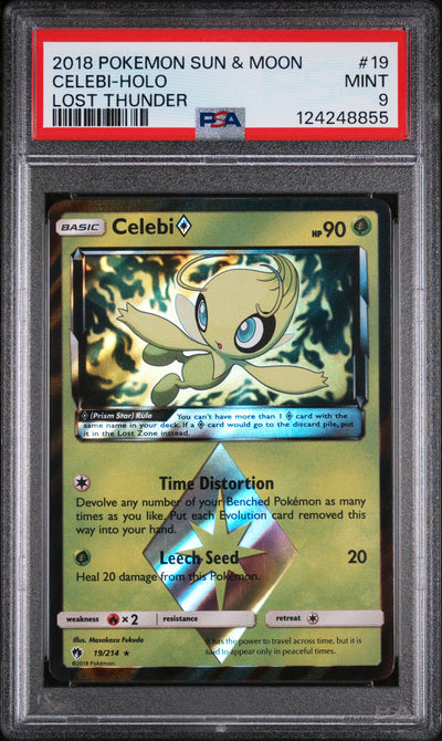 SM  Lost Thunder  019/214 PSA9 #124248855 Celebi Prism Star  - Holofoil - Prism Rare