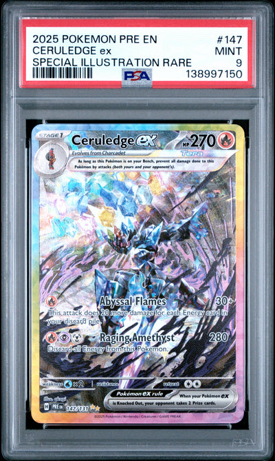 SV Prismatic Evolutions  147/131 PSA9 #138997150 Ceruledge ex  - Holofoil - Special Illustration Rare