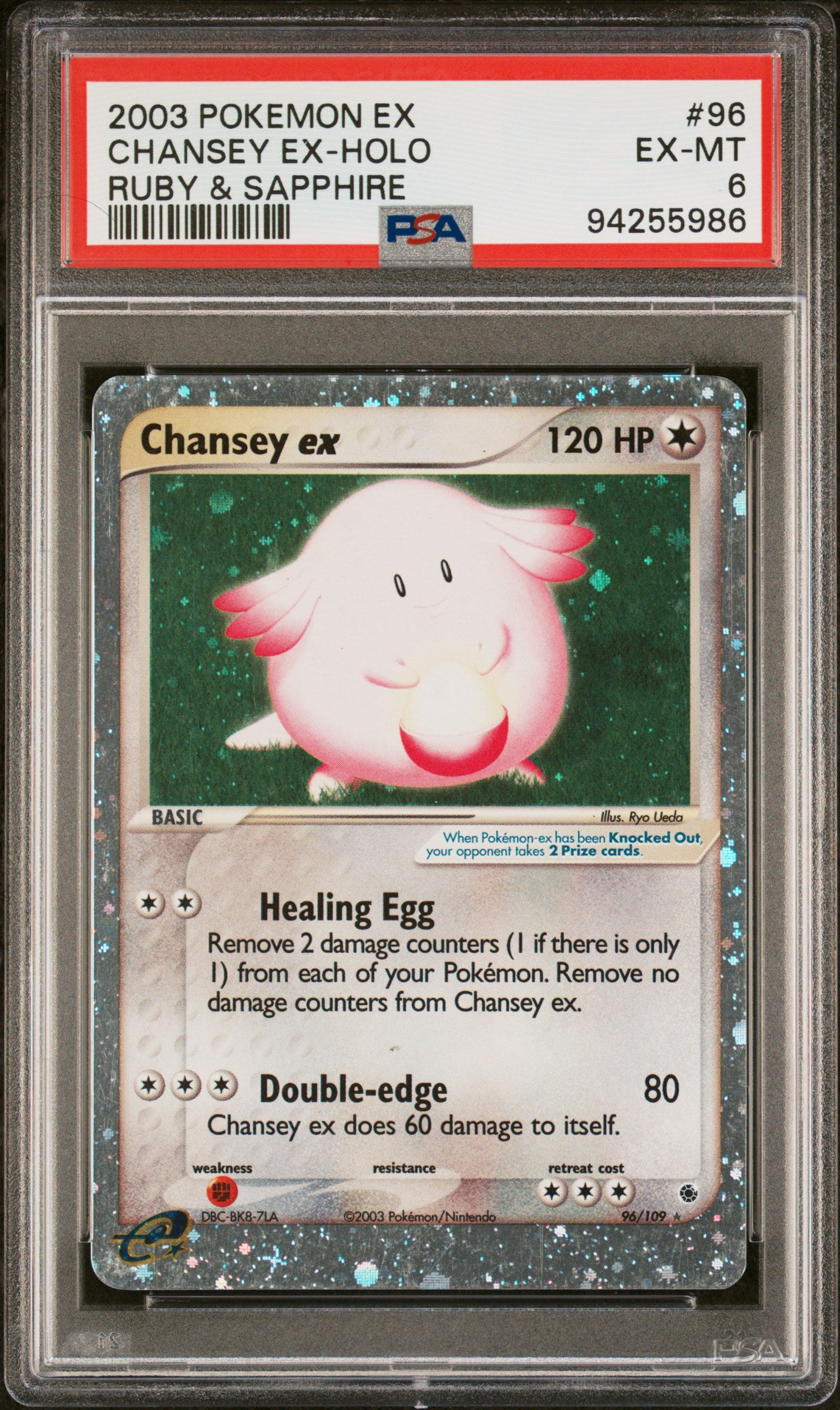 Ruby and Sapphire  096/109 PSA6 #94255986 Chansey ex  - Holofoil - Ultra Rare