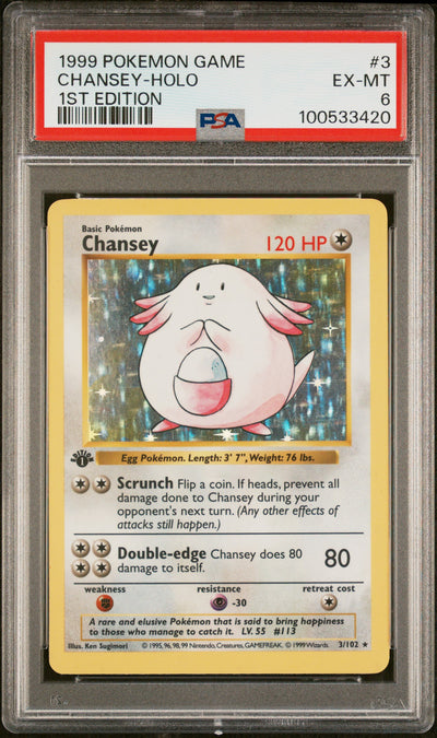 Base Set Shadowless  003/102 PSA6 #100533420 Chansey  - 1st Edition Holofoil - Holo Rare (Copy)