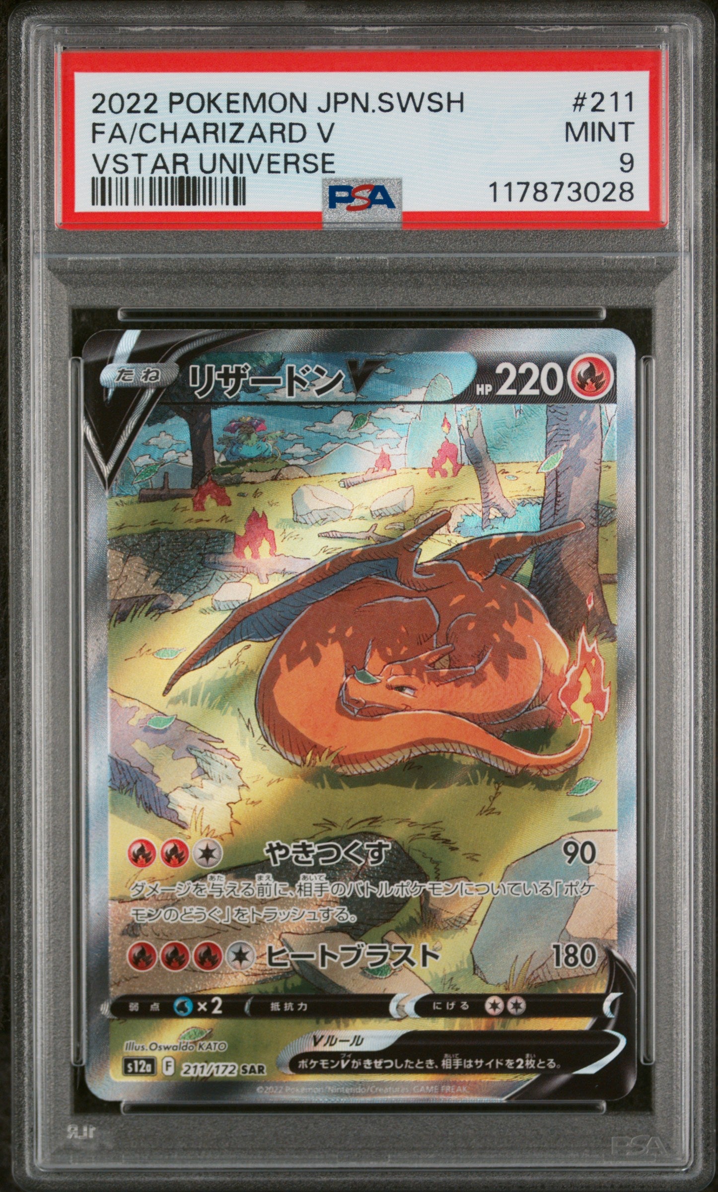 S12a VSTAR Universe  211/172 PSA9 #117873028 Charizard V  - Holofoil - Special Art Rare