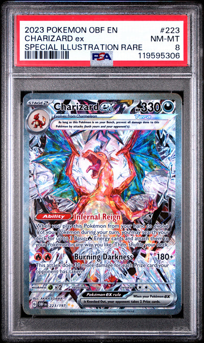 SV03 Obsidian Flames  223/197 PSA8 #119595306 Charizard ex  - Holofoil - Special Illustration Rare