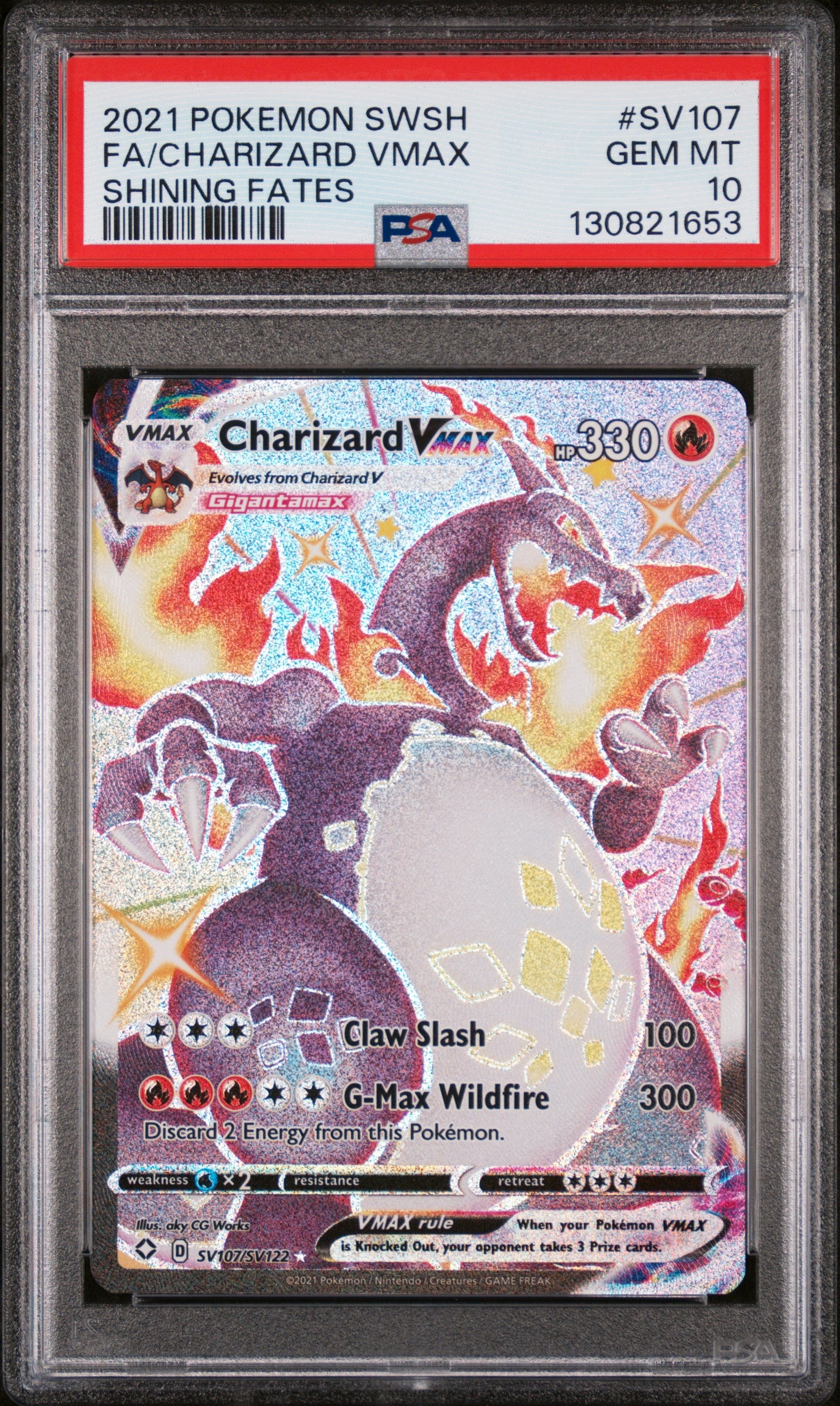 Shining Fates Shiny Vault  SV107/SV122 PSA10 #130821653 Charizard VMAX  - Holofoil - Shiny Holo Rare