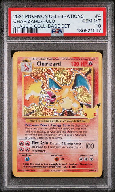 Celebrations Classic Collection  004/102 PSA10 #130821647 Charizard  - Holofoil - Classic Collection