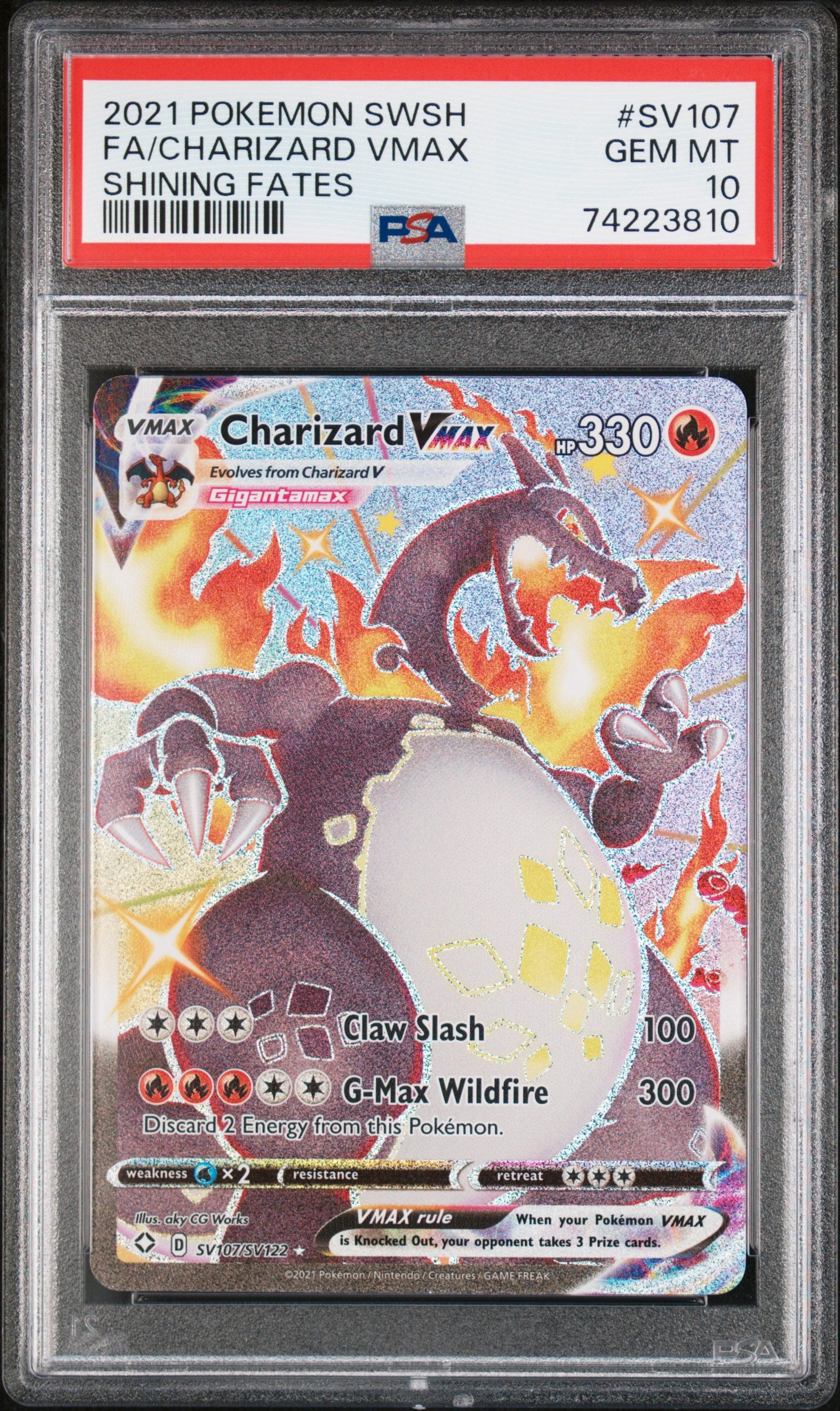 Shining Fates Shiny Vault  SV107/SV122 PSA10 #74223810 Charizard VMAX  - Holofoil - Shiny Holo Rare