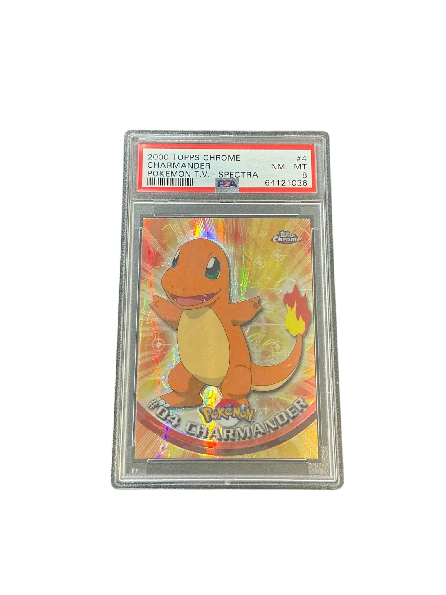 Topps Chrome 2000 - Series 1 &2 #004 - PSA8 #64121036 - Charmander