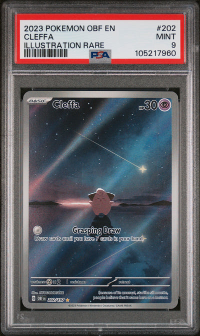 SV03 Obsidian Flames  202/197 PSA9 #105217960 Cleffa  - Holofoil - Illustration Rare