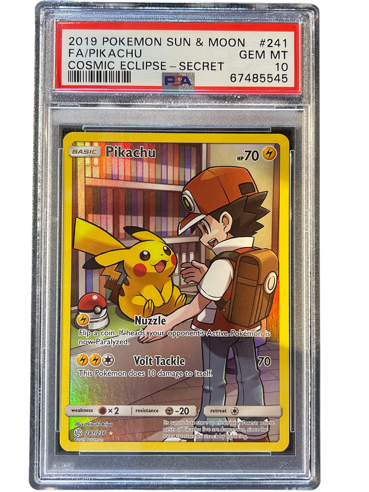 SM  Cosmic Eclipse  241/236 PSA10 #67485545 Pikachu (Secret)  - Holofoil - Secret Rare