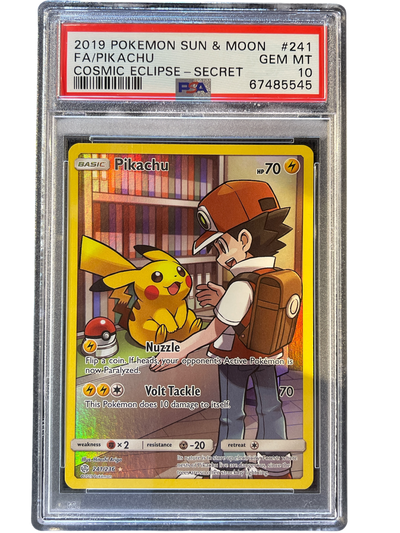 SM  Cosmic Eclipse  241/236 PSA10 #67485545 Pikachu (Secret)  - Holofoil - Secret Rare