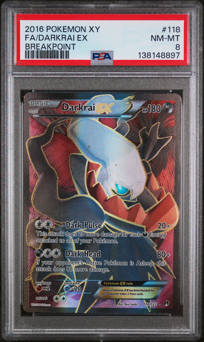 XY  BREAKpoint  118/122 PSA8 #138148897 Darkrai EX (Full Art)  - Holofoil - Ultra Rare
