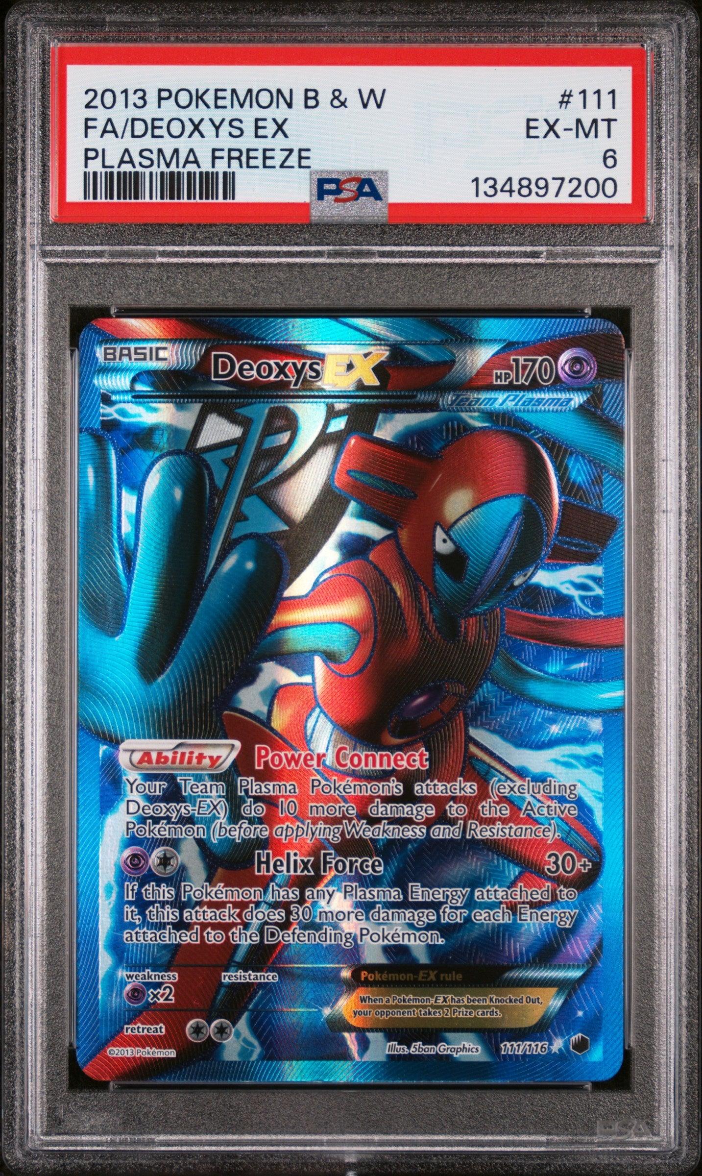 Plasma Freeze  111 PSA6 #134897200 Deoxys EX (Team Plasma) (Full Art)  - Holofoil - Ultra Rare