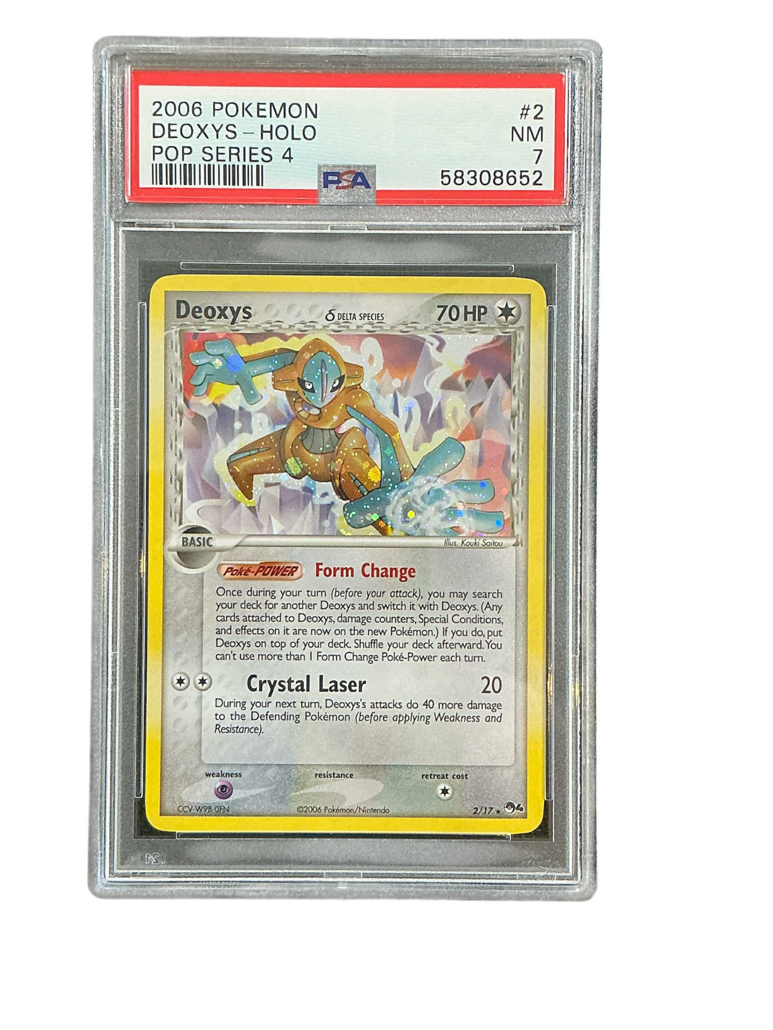 POP Series 4  002/017 PSA7 #58308652 Deoxys (Delta Species)  - Holofoil - Rare