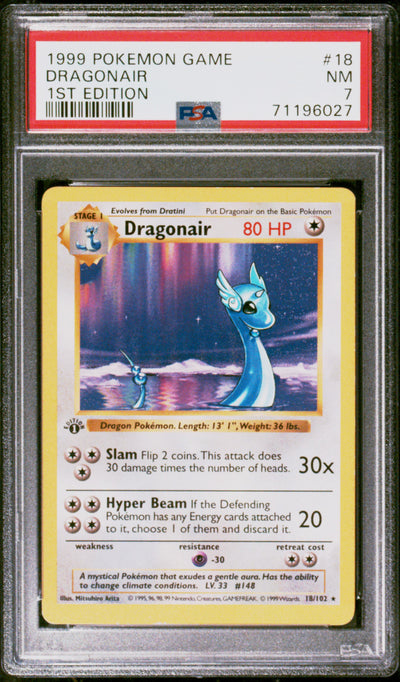 Base Set Shadowless  018/102 PSA7 #71196027 Dragonair  - 1st Edition - Rare