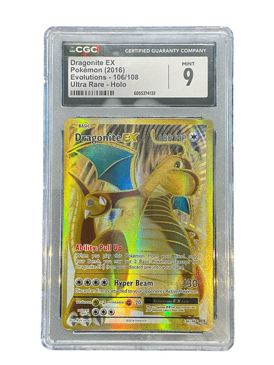 XY  Evolutions  106/108 CGC 9 #6055374132 Dragonite EX (Full Art)  - Holofoil - Ultra Rare