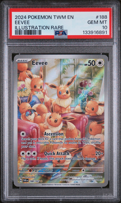 SV06 Twilight Masquerade  188/167 PSA10 #133916891 Eevee  - Holofoil - Illustration Rare