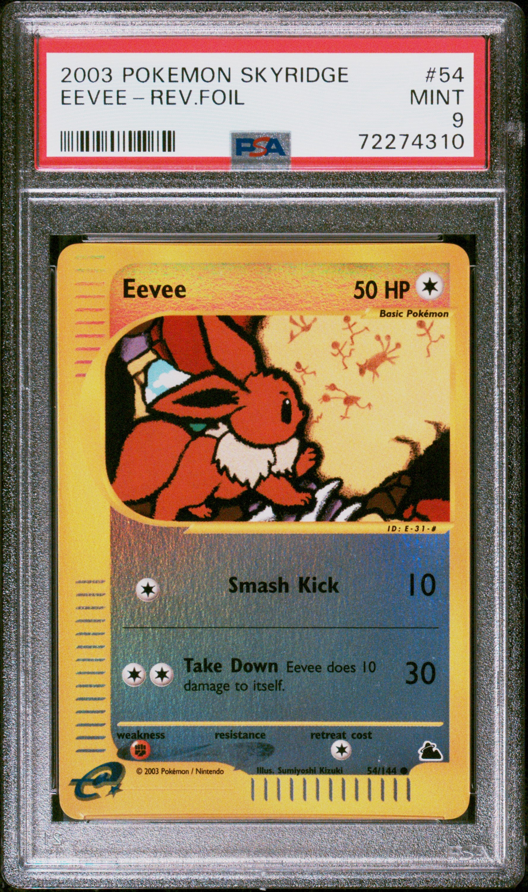 Skyridge  054/144 PSA9 #72274310 Eevee  - Reverse Holofoil - Common