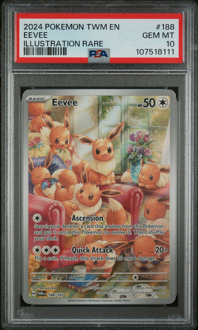 SV06 Twilight Masquerade  188/167 PSA10 #107518111 Eevee  - Holofoil - Illustration Rare