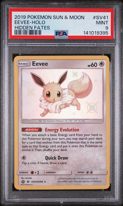 Hidden Fates Shiny Vault  SV41/SV94 PSA9 #141019395 Eevee  - Holofoil - Shiny Holo Rare