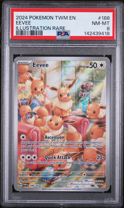SV06 Twilight Masquerade  188/167 PSA8 #142439418 Eevee  - Holofoil - Illustration Rare