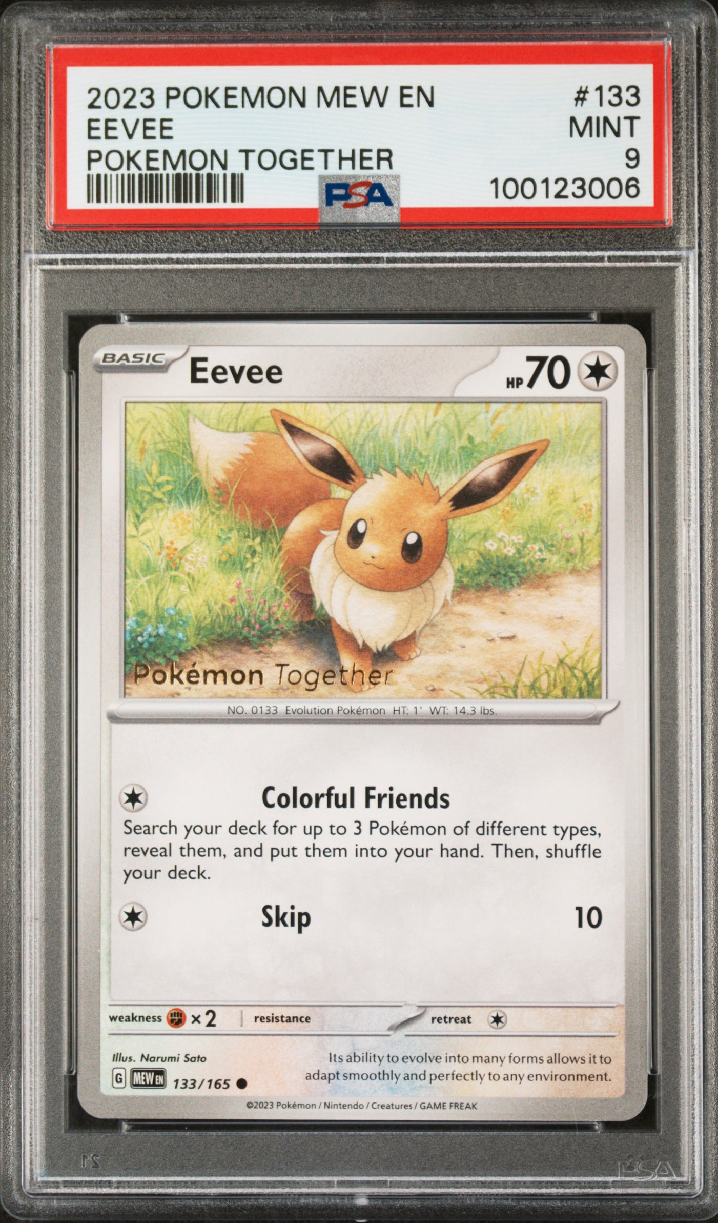 Miscellaneous Cards & Products  133/165 PSA 9 #100123006 Eevee  - Promo