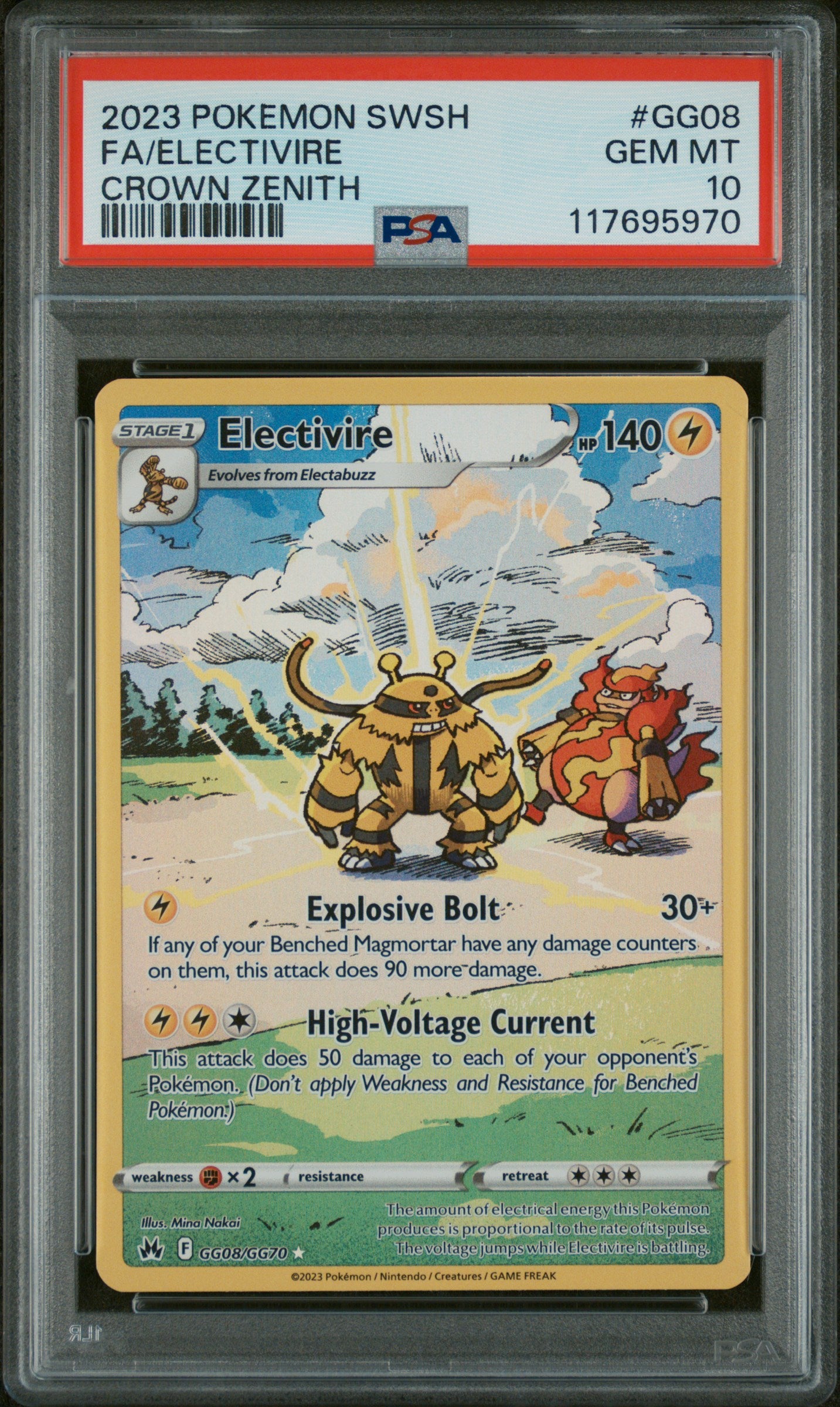 Crown Zenith Galarian Gallery  GG08/GG70 PSA10 #117695970 Electivire  - Holofoil - Ultra Rare