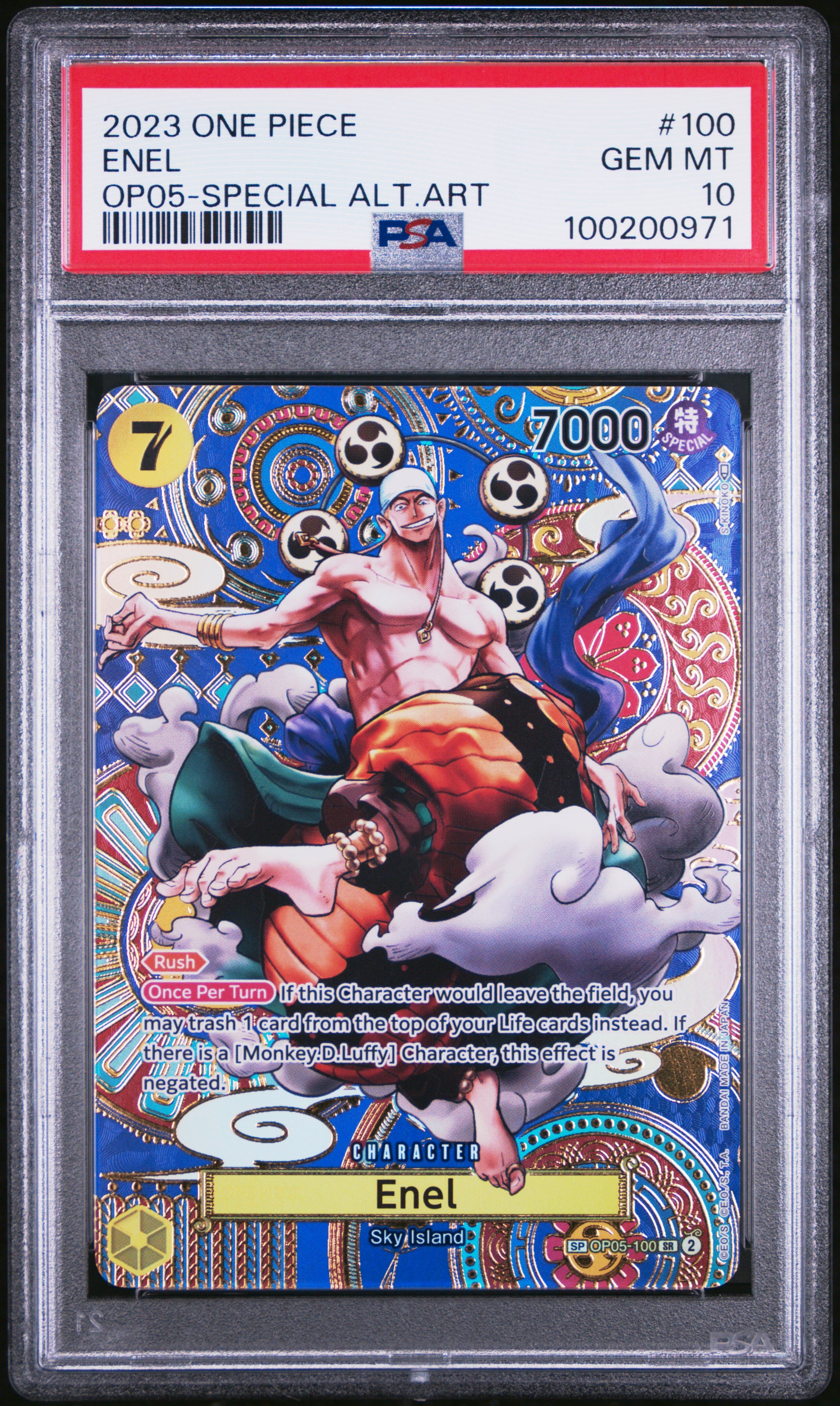 Awakening of the New Era  OP05-100 PSA10 #100200971 Enel (100) (SP) (OP05-100)  - Foil - Super Rare