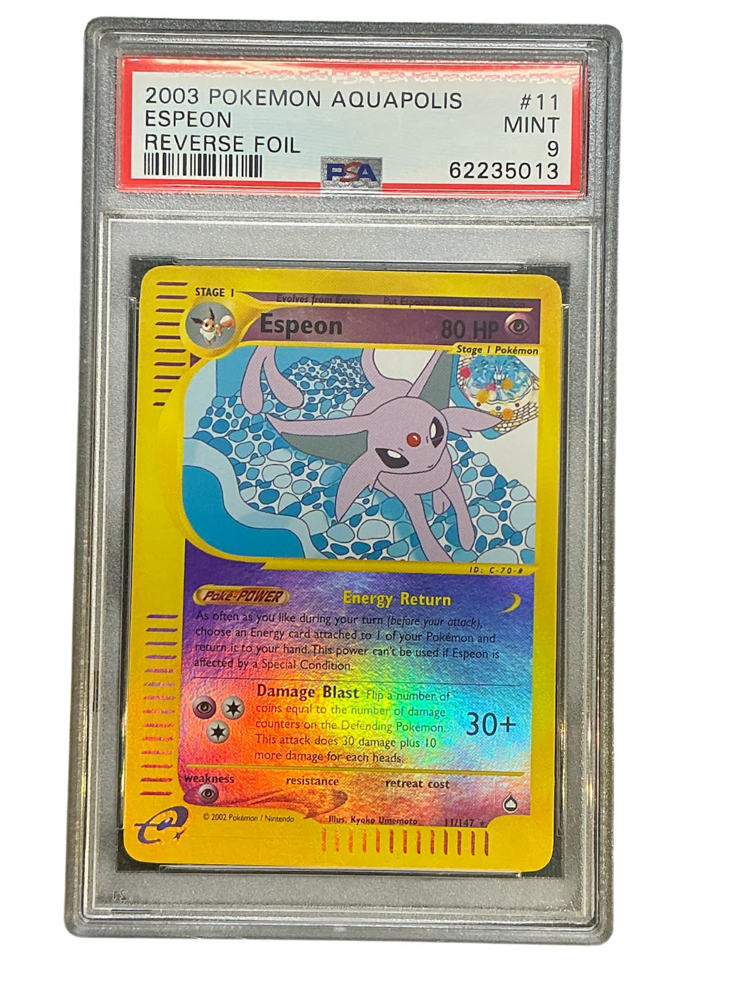 Aquapolis  011 PSA9 #62235013 Espeon  - Reverse Holofoil - Rare