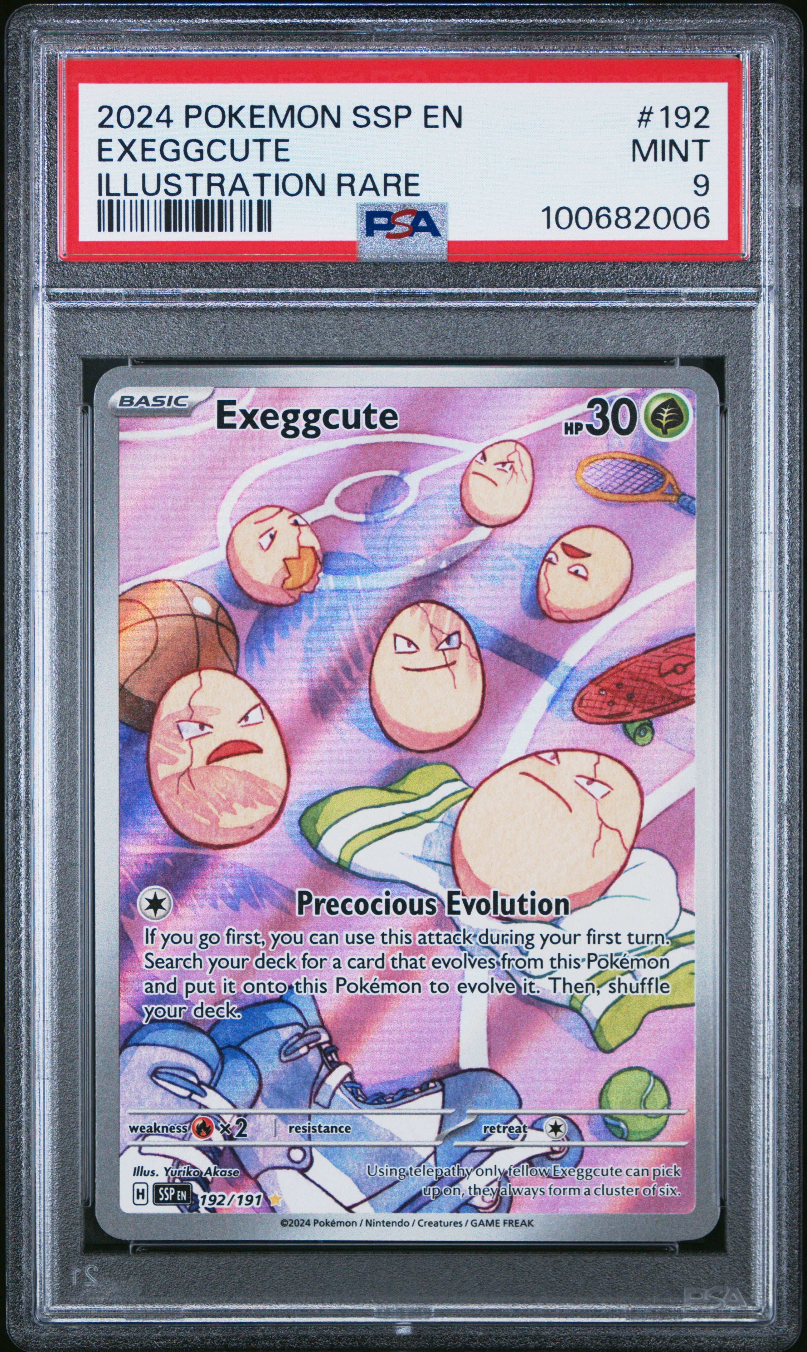 SV08 Surging Sparks  192/191 PSA9 #100682006 Exeggcute  - Holofoil - Illustration Rare